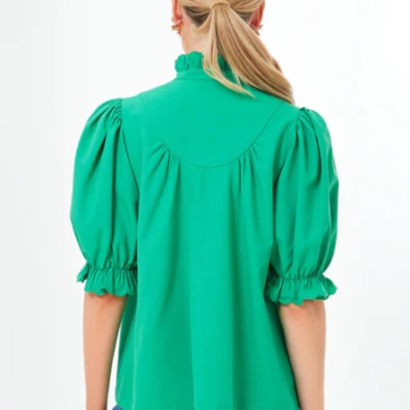 NEW Pomander Place Tuckernuck Emerald Green Selena Dunmore Green Blouse size S - Picture 6 of 8